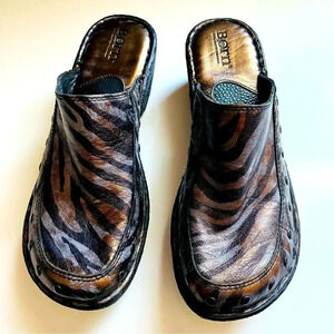 Born Majesty Studded Zebra Metallic Slip On Clogs